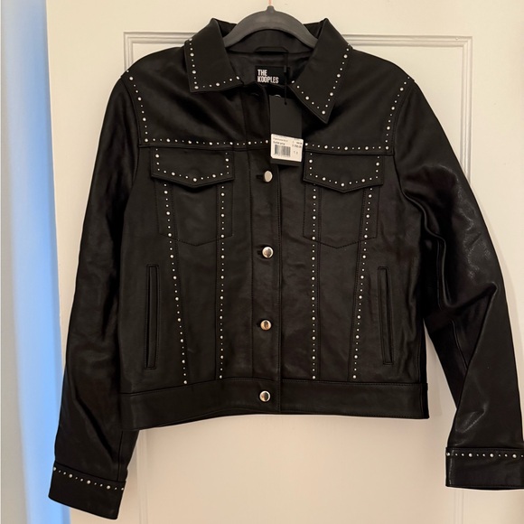 NWT The Kooples Leather Studded Jacket size 3 (Medium/Large) - Picture 3 of 4
